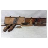 Vintage wood planes, clamp and more