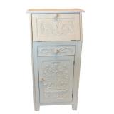 Drop Down Front Side Cabinet with Scrolled Carving