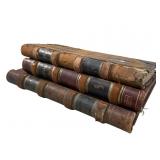 Antique leather-bound books