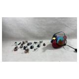 Hand painted cast metal duck accent lamp,