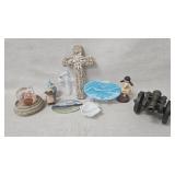 Hand Blown Paperweight, Seashell Cross