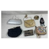 collection of vintage evening bags and clutches,