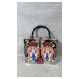 Handmade Box Purse with Decorative Artwork