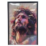 Colorized Pop Art Of Jesus Framed