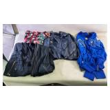 Four pairs of jackets various sizes