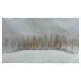 Golden Decal champagne flutes featuring various