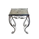 Iron Side Table plant Stand with Glass Top