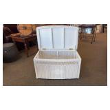 White Wicker Blanket Chest