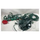 Assortment of outdoor floof lights and extension