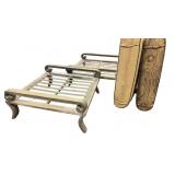 2 Oversized Outdoor Iron Ottoman with Cushions