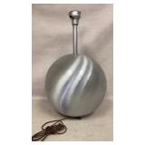 mid-century modern silver ball pendant lamp dent