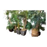 8 Planters with Artificial Trees and Plants