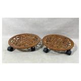 Cast Iron Plant Stands with Wheels