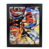 John Miro Vibrant Framed Print On Canvas