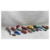 collection of vintage die-cast toy vehicles,
