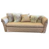 Upscale Sofa Upholstered in Gold Chenille Fabric