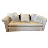 Upscale Sofa Upholstered in Gold Chenille Fabric