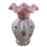 Fenton Rosalene Charleton Beaded Melon Vase