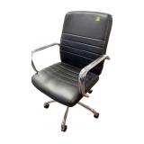 Black Adjustable Chrome Rolling Office Chair
