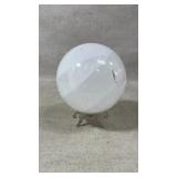 Selenite Sphere with Ornate Metal Stand