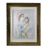 EDNA HIBEL "MOTHER AND CHILDREN" LITHOGRAPH
