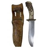 Hand Crafted & Forged Stag Handle Bowie Knife