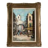 Antique Signed RUCA Italian Street Scene Panting