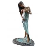 COLLETT SIGNED NUDE STANDING LADY BRONZE