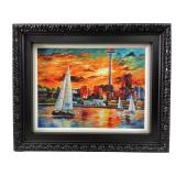 DANIEL WALL "SEATTLE WATERFRONT" CANVAS GICLEE