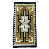 NAVAJO HAND WOVEN TWO GREY HILLS RUG/ WEAVING