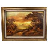 Roger Brown Landscape Oil On Canvas