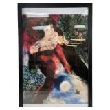 Marc Chagall "Les Amoureux" Framed Canvas Print