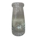 Hand Blown Clear Glass Heavy Bottom Vase W/