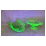 vintage Paden City Peacock & Wild Rose green