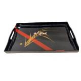 vintage Japanese black lacquerware serving tray