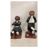 2 Vintage Numbered Seated Figures