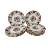 9 Old Ivory Syracuse China Romance Maroon 6.25