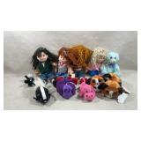 collection of Ty Beanie Boppers dolls and other