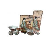 Japanese Moriage Mini Vases, c1960s IMARI Lotus