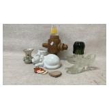 Vintage Glass Juicer, Oritagi Cat, Black Glass