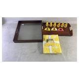 Wooden Trays, Tablecloth, and Napkin Rings Set