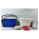 Mop buckets, dumbbells, duster