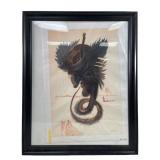 Salvador Dali "The Black Cherub" Print On Canvas