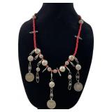 Early 1900ï¿½s Silver Coin Beaded Necklace