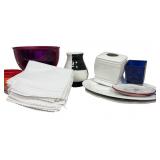 Cloth Napkins, Ceramic Serving Trays, Porcelain