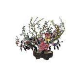 Large Jade Glass Bonsai Tree Peking Glass Cherry