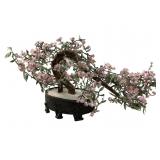 Vintage Chinese Jade Cherry Blossom Bonsai Tree