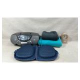 Portable Boom Box Radio, Clock, Place Mats