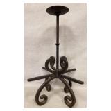 vintage wrought iron candle holder, 18"
