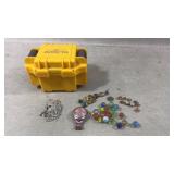 Lot: Invicta Case, Marbles, Jewelry & Watch